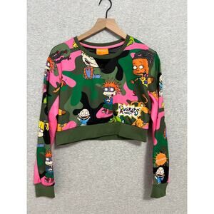 Nickelodeon Rugrats Y2K Crop Top Size Large Mesh Back LS